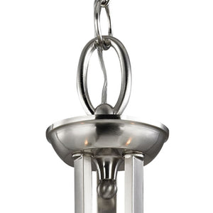 Thomas Lighting Hamilton Three Light Chandelier Brushed Arms White Dome Shades for Dining or Entryway Nickel 25 inches 2303CH/20
