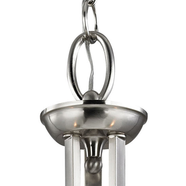 Thomas Lighting Hamilton Three Light Chandelier Brushed Arms White Dome Shades for Dining or Entryway Nickel 25 inches 2303CH/20
