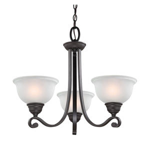 Hamilton 25'' Wide 3-Light Chandelier - Oil Rubbed Bronze with White Glass 2303CH/10 Thomas