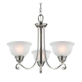 Hamilton 25'' Wide 3-Light Chandelier - Brushed Nickel with White Glass 2303CH/20 Thomas