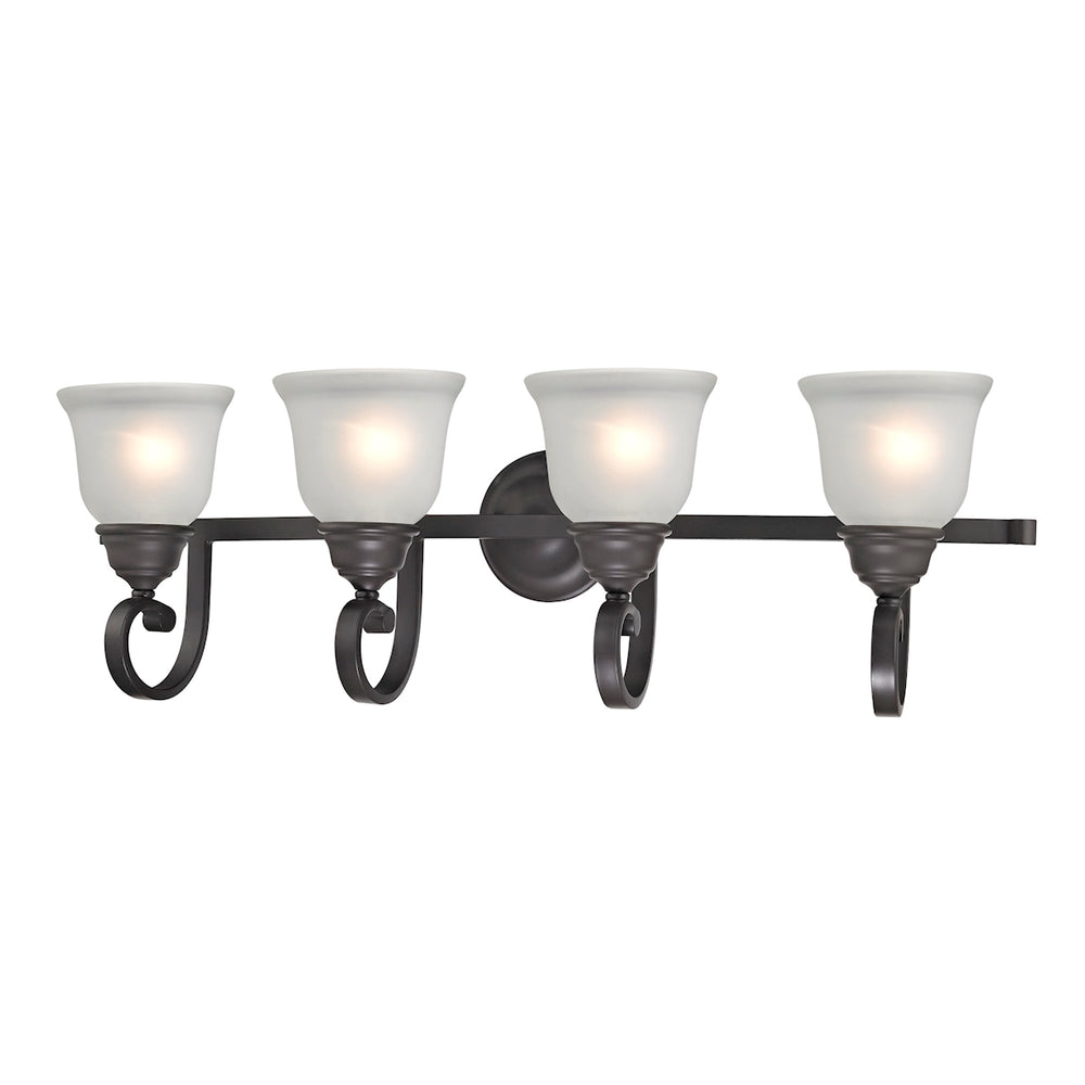 Thomas Lighting Hamilton Oil Rubbed Bronze Vanity Light Fixture with Glass Shades for Bathrooms 2-Light 2302BB/10