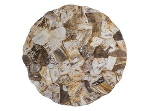 Lexington Artistica Home Caldera Dining Table - Unique Live-edge Design With Petrified Wood And Elegant Iron Base For Modern Homes Light Golden Brown Wood 2305-870c