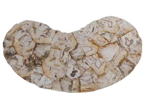 Lexington Artistica Home Caldera Unique Live-edge Cocktail Table With Petrified Wood Top And Stylish Iron Legs For Modern Homes Light Golden Brown Wood 2305-949