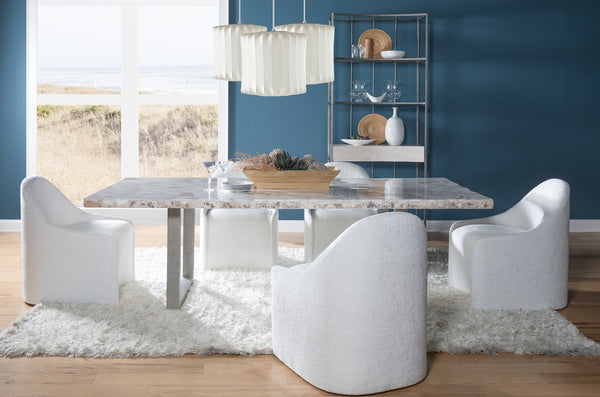 Lexington Artistica Home Seamount Dining Table - Unique Live-edge Design With Fossilized Shell Top And Elegant Iron Base Gray Wood 2306-877c