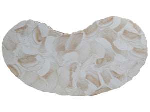 Lexington Artistica Home Seamount Kidney Cocktail Table - Unique Live-edge Design With Fossilized Shell & Stylish Iron Legs Gray Wood 2306-949