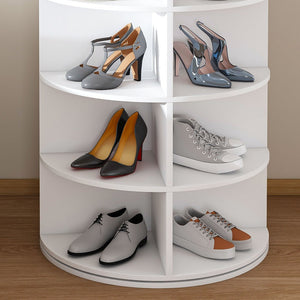 English Elm Rotating Seven Tier Shoe Tower Organizer Holds 28 Pairs with Spinning Base W2699P390457