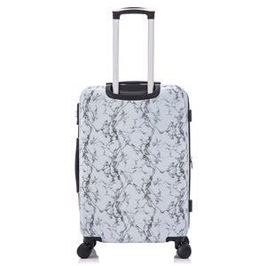 English Elm 3-piece Polycarbonate Hardshell Luggage Set with Swivel Wheels and Combo Lock White+Gray T3292P316954