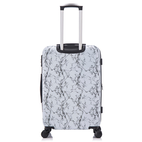 English Elm 3-piece Polycarbonate Hardshell Luggage Set with Swivel Wheels and Combo Lock White+Gray T3292P316954