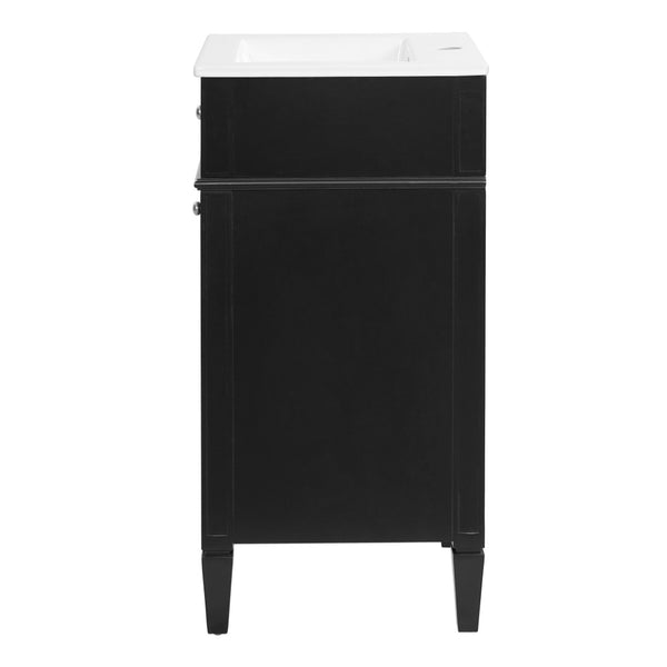 English Elm 16-inch French Style Freestanding Vanity Set with Ceramic Sink and Soft Close Cabinet Black N710P405388B