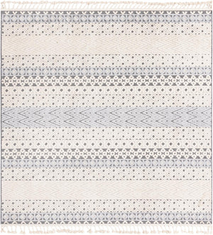 Unique Loom Arlo Matti Machine Made Striped Rug Sandy Beige, Beige/Gray 7' 10" x 7' 10"