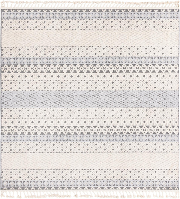 Unique Loom Arlo Matti Machine Made Striped Rug Sandy Beige, Beige/Gray 7' 10" x 7' 10"