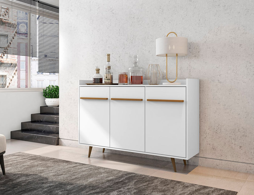 Manhattan Comfort Bradley Mid-Century Modern Buffet Stand/ Sideboard White 230BMC6