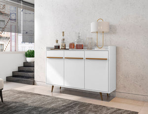 Manhattan Comfort Bradley Mid-Century Modern Buffet Stand/ Sideboard White 230BMC6