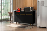 Manhattan Comfort Bradley Mid-Century Modern Buffet Stand/ Sideboard Black 230BMC8