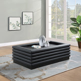 Rory Black Vegan Leather Coffee Table 230Black-CT Meridian Furniture