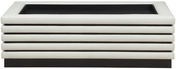 Rory Cream Vegan Leather Coffee Table 230Cream-CT Meridian Furniture