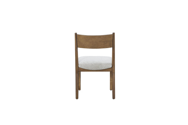 English Elm Latte Upholstered Crescent Chair Set of 2 — Light Brown Solid Wood & MDF, Modern Soft Polyester Seats B2699P238656