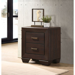 English Elm Copper Dark Cocoa Nightstand with 2 Drawers, Rich Wood Grain Finish, Sturdy Frame, Modern Storage Appeal B062P331054