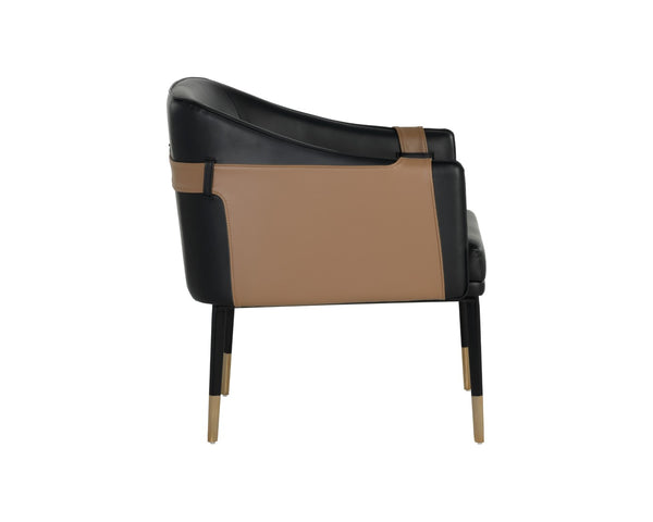 Sunpan CARTER Lounge Chair - Two-Tone Napa Faux Leather with Barrel Back Design, Ideal for Home & Office 106723