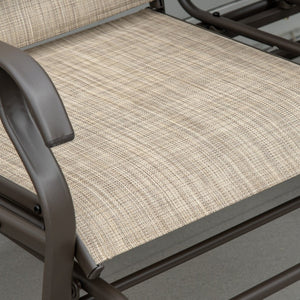 English Elm Outsunny Stylish Outdoor Glider Loveseat With Center Table, Comfortable Sling-Mesh For Relaxation W2225P174327-GIGA