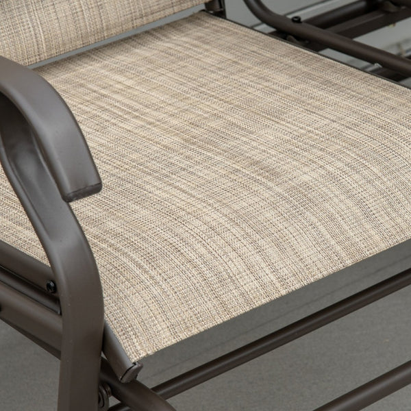 English Elm Outsunny Stylish Outdoor Glider Loveseat With Center Table, Comfortable Sling-Mesh For Relaxation W2225P174327-GIGA