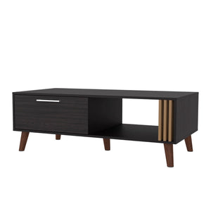 English Elm Wengue Coffee Table With Open Storage & Elegant Door Compartment For Modern Living Room Style B062P290222-GIGA