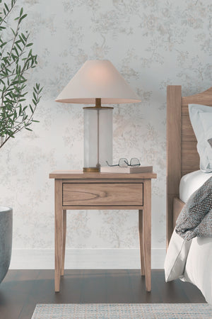 Alpine Furniture Palmer Nightstand: Timeless Shaker Style With Graceful Craftsmanship For Your Elegant Bedroom Retreat Natural Solid Rubberwood & Pine + Mindy Veneer 2311-02-alpine