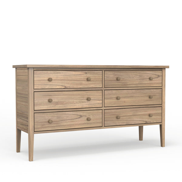 Alpine Furniture Palmer Dresser - Timeless Shaker Style With Graceful Craftsmanship For A Beautiful Bedroom Retreat Natural Solid Rubberwood & Pine + Mindy Veneer 2311-03-alpine