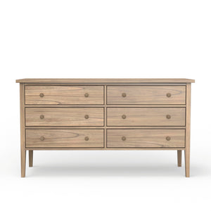 Alpine Furniture Palmer Dresser - Timeless Shaker Style With Graceful Craftsmanship For A Beautiful Bedroom Retreat Natural Solid Rubberwood & Pine + Mindy Veneer 2311-03-alpine