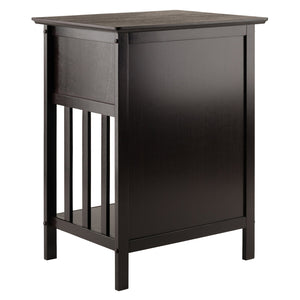 Winsome Wood Marcel 1-drawer Accent Table With Slatted Sides – Versatile Nightstand & Coffee Table In Dark Finish Coffee Solid ,Composite Wood 23117-winsome-wood