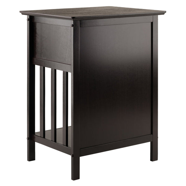 Winsome Wood Marcel 1-drawer Accent Table With Slatted Sides – Versatile Nightstand & Coffee Table In Dark Finish Coffee Solid ,Composite Wood 23117-winsome-wood