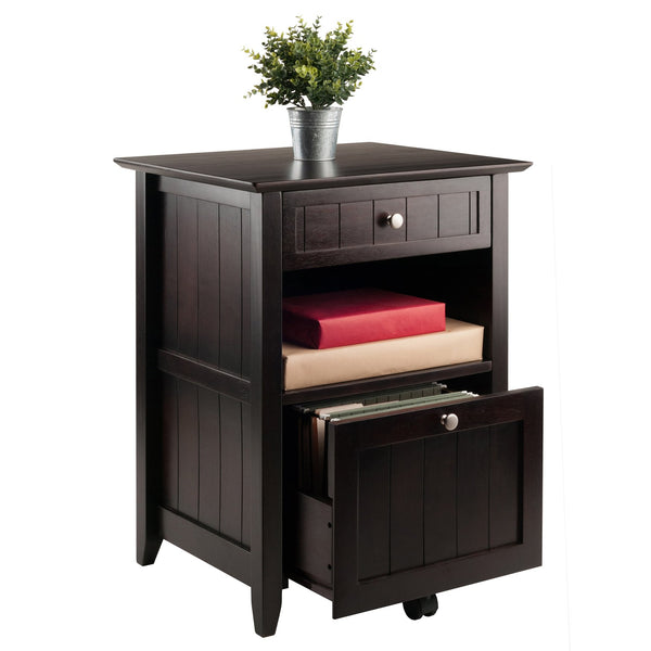 Winsome Wood Burke Home Office File Cabinet In Dark Coffee - Stylish Storage Solution With Versatile Design Coffee Solid ,Composite Wood 23119-winsome-wood
