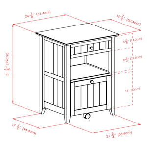 Winsome Wood Burke Home Office File Cabinet In Dark Coffee - Stylish Storage Solution With Versatile Design Coffee Solid ,Composite Wood 23119-winsome-wood