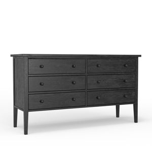 Alpine Furniture Palmer Dresser - Timeless Shaker Style With Graceful Craftsmanship For A Beautiful Bedroom Retreat Black Solid Rubberwood & Pine + Mindy Veneer 2311blk-03-alpine