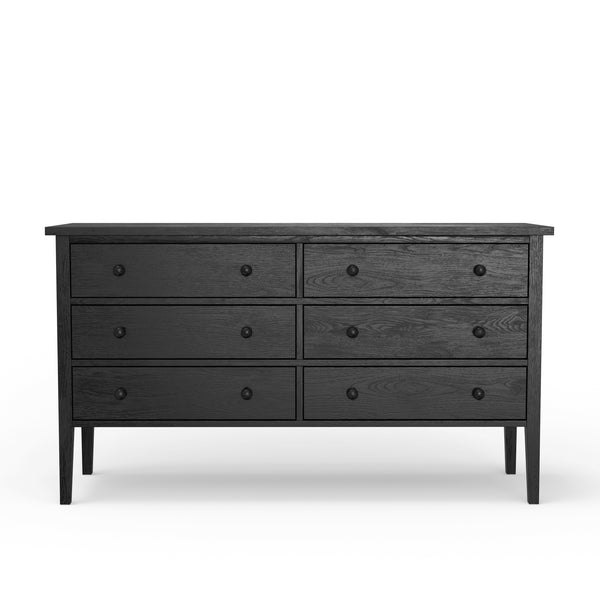Alpine Furniture Palmer Dresser - Timeless Shaker Style With Graceful Craftsmanship For A Beautiful Bedroom Retreat Black Solid Rubberwood & Pine + Mindy Veneer 2311blk-03-alpine