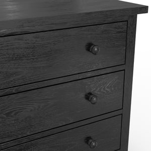 Alpine Furniture Palmer Dresser - Timeless Shaker Style With Graceful Craftsmanship For A Beautiful Bedroom Retreat Black Solid Rubberwood & Pine + Mindy Veneer 2311blk-03-alpine