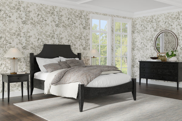 Alpine Furniture Palmer Standard King Bed - Timeless Shaker Style With Elegant Craftsmanship For A Beautiful Bedroom Black Solid Rubberwood & Pine + Mindy Veneer 2311blk-ek-alpine