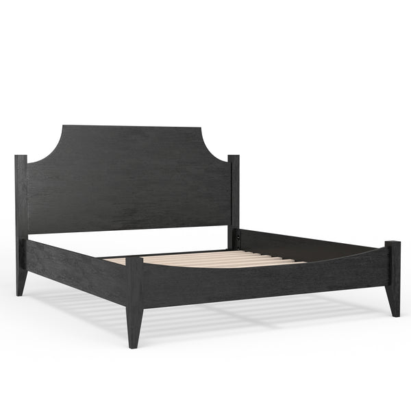 Alpine Furniture Palmer Standard King Bed - Timeless Shaker Style With Elegant Craftsmanship For A Beautiful Bedroom Black Solid Rubberwood & Pine + Mindy Veneer 2311blk-ek-alpine