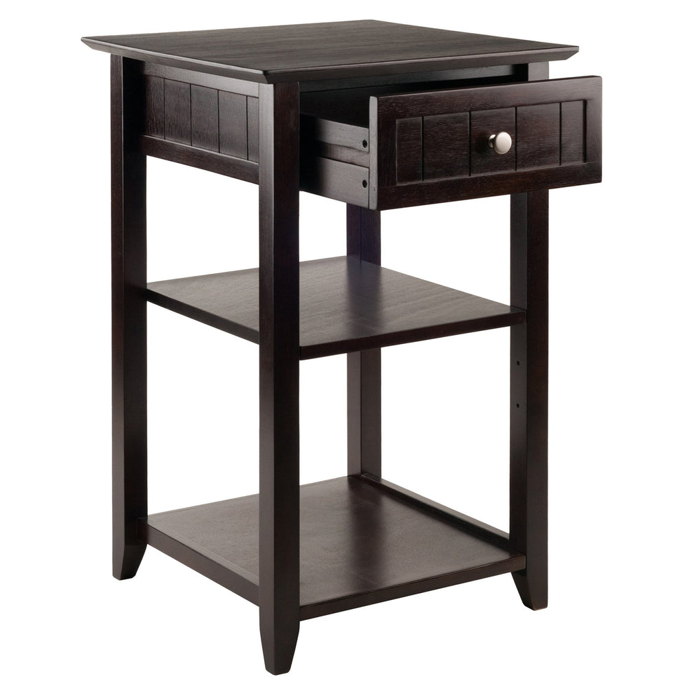 Winsome Wood Burke Home Office Printer Stand In Dark Coffee - Stylish, Adjustable Storage With Cottage Charm Coffee Solid ,Composite Wood 23121-winsome-wood