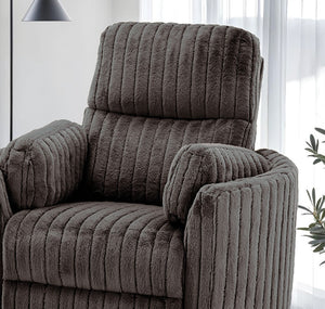 English Elm Chocolate Power Glider Recliner with Swivel & Power Recline, Chocolate Brown Upholstery, Plush Pillow Fill B2741P391208