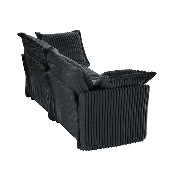 English Elm Modern Slipcovered 2-Seat Sofa Couch In Gray Corduroy – Stylish, Comfy, Easy-Care Design For Small Spaces W3041S00215