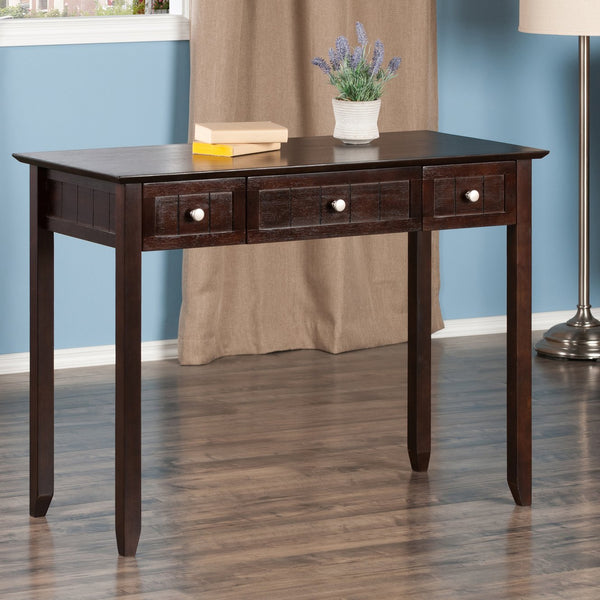 Winsome Wood Burke Home Office Writing Desk In Dark Coffee – Stylish, Versatile Design With Ample Storage & Space Coffee Solid ,Composite Wood 23147-winsome-wood