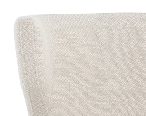 Sunpan YORKVILLE Dining Chair - Modern Wingback Design with Luxe Performance Fabric & Antique-Brass Legs 107812