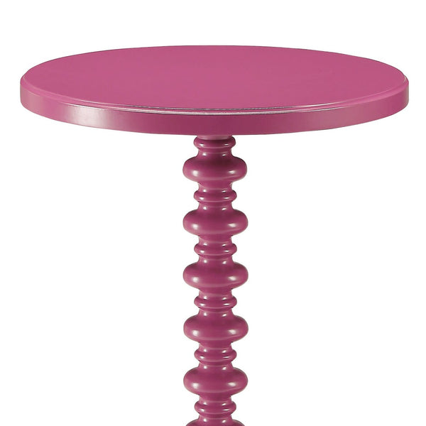 English Elm Purple Accent Table - Whimsical Round Design With Sturdy Pedestal Base For Stylish Living Spaces B062P209055-GIGA