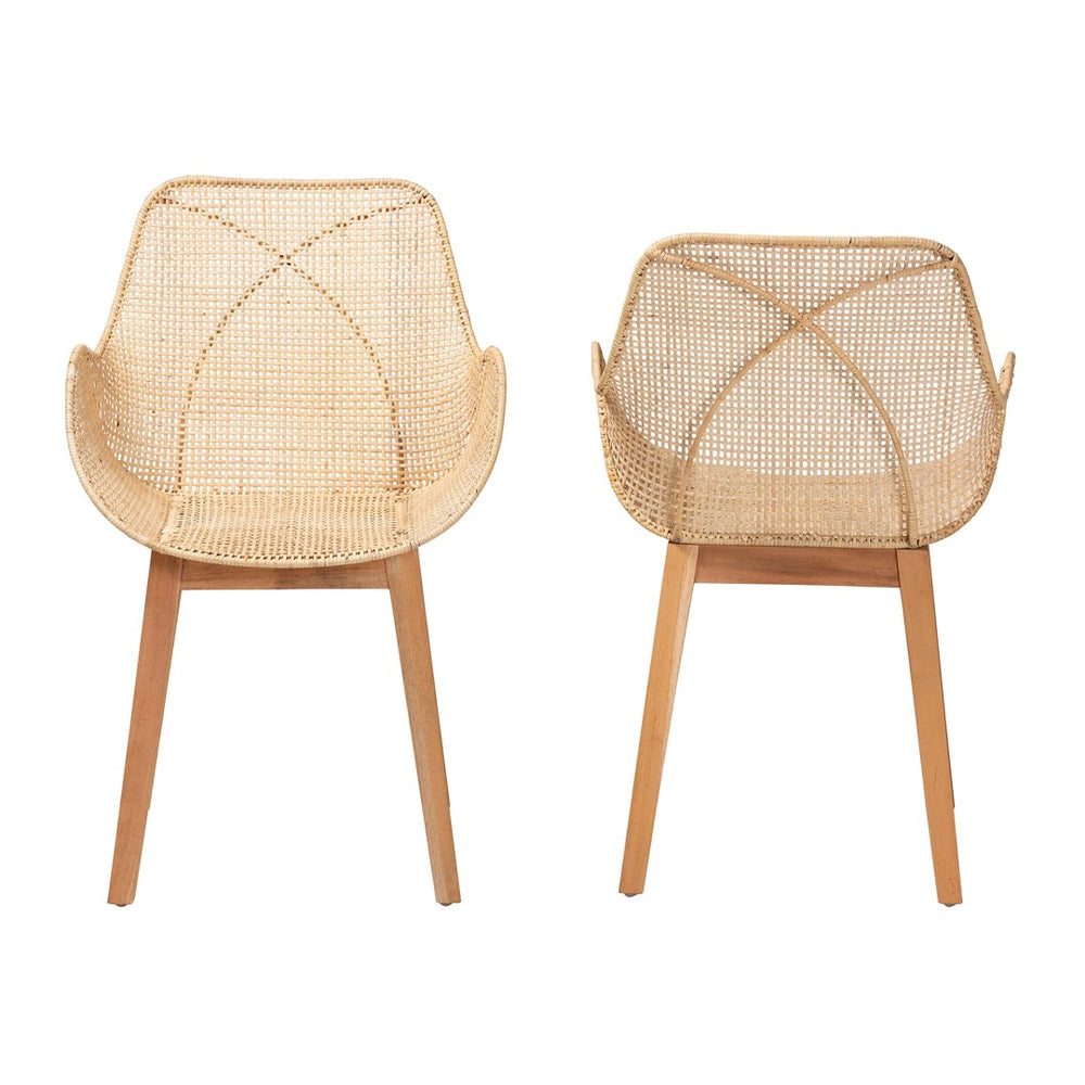 English Elm Mid-century Woven Rattan Dining Chair with Circular Back and Black Lacquered Legs B2750P467672