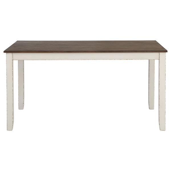 English Elm Ebers 7-Piece Chestnut & Vintage Vanilla Dining Set with Upholstered Chairs, Rustic Two-Tone Charm B062P345389