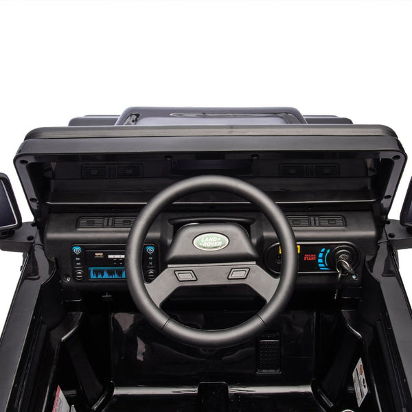 English Elm Licensed Land Rover Defender Ride on Car 24v Dual Motor with Parental Remote Black W1578P339065