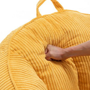 English Elm Giant Corduroy Bean Bag with Armrests Shredded Foam Lounge Chair for Living Room Yellow W2200P442626