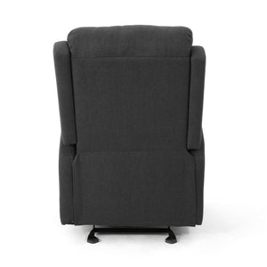 English Elm Christopher Knight Home® - 25" Plush Waterfall Backrest Manual Rocker Recliner with Curved Arms and Smooth Lever Recline Dark Gray 62805.00DGRY