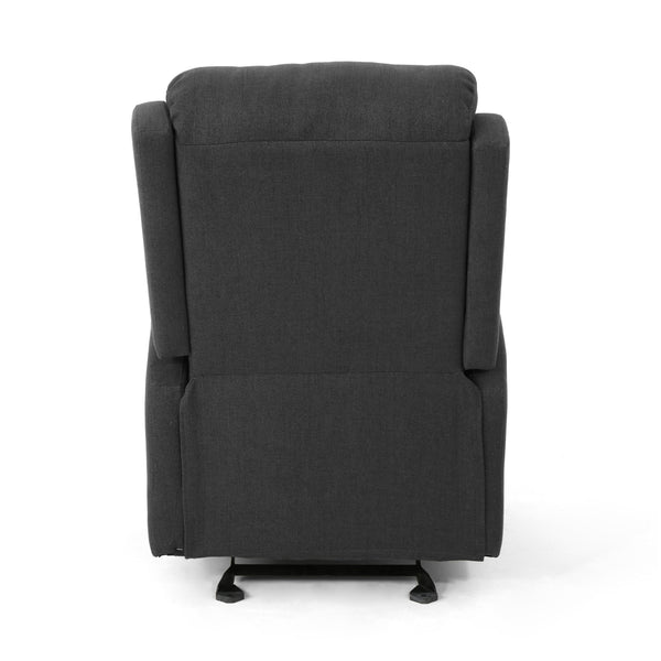 English Elm Christopher Knight Home® - 25" Plush Waterfall Backrest Manual Rocker Recliner with Curved Arms and Smooth Lever Recline Dark Gray 62805.00DGRY